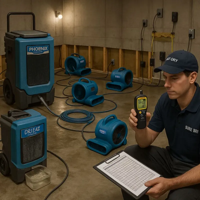 Structural Drying and Dehumidification process in Nesconset, NY